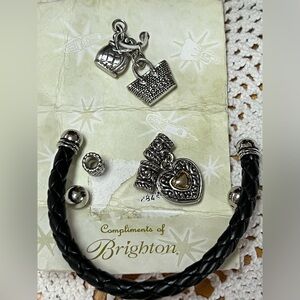 “Brighton” Charm Bracelet New Leather Braided Charm